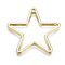 Rack Plating Alloy Pendants, Cadmium Free & Lead Free, Star, Light Gold, 30.5x31x2mm, Hole: 1.6mm