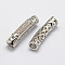 Brass Micro Pave Cubic Zirconia Tube Beads, Lead Free & Nickel Free, Platinum, 26.5x7x6mm, Hole: 4mm