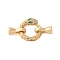 Brass Micro Pave Cubic Zirconia Fold Over Clasps, Cadmium Free & Nickel Free & Lead Free, Snake, Real 18K Gold Plated, 31.5mm