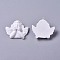 Resin Pendants, with Platinum Plated Iron Screw Eye Pin Peg Bails, Angel, White, 30.5x32.5x9.5mm, Hole: 1.5mm
