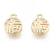 Brass Charms, Cadmium Free & Nickel Free & Lead Free, Chinese Character Blessing, Real 18K Gold Plated, 9x7x3mm, Hole: 1.2mm