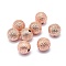 Rack Plating Brass Beads, Long-Lasting Plated, Round with Dot, Rose Gold, 11~11.5mm, Hole: 2mm