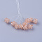 Glass Woven Beads, Flower/Sparkler, Made of Horse Eye Charms, PeachPuff, 13mm