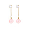 Stainless Steel Dangle Stud Earrings, Round Ball Long Drop Earrings, Golden, 52.4x14.2mm