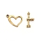 Alloy Toggle Clasps, Heart and Arrow, Antique Golden, Heart: 13x17x1mm, Hole: 1.2mm, Arrow: 18x8x3mm, Hole: 1.5mm