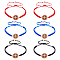 6Pcs 3 Colors Saint Benedict Medal Alloy Link Bracelets Set, Adjustable Bracelets for Women, Mixed Color, 2Pcs/scolor