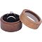 FINGERINSPIRE Walnut Wooden Ring Box (Coffee 5x3.6cm) Round Walnut Ring Organizer with Clear Window Jewelry Ring Box with Two Slots Black Velvet for Proposal, Engagement, Birthday, Wedding, Ceremony