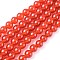 Natural Carnelian Beads Strands, Grade A, Dyed, Round, Red, 6mm, Hole: 1mm