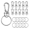 10Pcs Alloy Swivel Lobster Claw Clasps, Swivel Snap Hook, with 10Pcs Iron Split Key Rings, Platinum, 36x13.5x7mm, Hole: 6x9mm