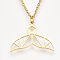 201 Stainless Steel Pendant Necklaces, with Cable Chains, Whale Fishtail, Golden, 17.5 inch~17.9 inch(44.5~45.5cm), 1.5mm, Fishtail: 19x24.5x1mm