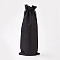 Imitation Burlap Pouches, Bottle Bag, Drawstring Bags, Black, 34~35x14~15cm