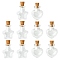 10Pcs 2 Styles Glass Bottle for Bead Containers, with Cork Stopper, Wishing Bottle, Clear, 25x20~22x11~12mm, Hole: 6mm, Capacity: 1ml(0.03fl. oz), 5pcs/style
