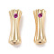 Brass Micro Pave Cubic Zirconia, Tube Beads, Cadmium Free & Nickel Free & Lead Free, Real 18K Gold Plated, Violet, 10.5x3.5mm, Hole: 0.8mm