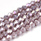 Opaque Solid Color Electroplate Glass Beads Strands, AB Color Plated, Faceted, Bicone, Thistle, 2.9~3.3x2.5mm, Hole: 0.7mm, about 135~140pcs/strand, 38~40cm