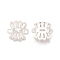 Brass Clear Glass Connector Charms, Cadmium Free & Nickel Free & Lead Free, Talking Drum Links, Silver, 13.5x13.5x3.5mm, Hole: 2mm