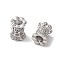 Brass Micro Pave Clear Cubic Zirconia Beads, Cadmium Free & Nickel Free & Lead Free, Barrel, Wavy edge, Platinum, 8x6.5mm, Hole: 1.8mm