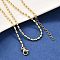 2.5MM Brass Oval Link Chain Necklaces, Lead Free & Cadmium Free, Long-Lasting Plated, Rack Plating, Real 18K Gold Plated, 17.80 inch(45.2cm)