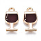 Eco-Friendly Alloy Enamel Pendants, Cadmium Free & Lead Free & Nickel Free, Goblet, Light Gold, Dark Red, 17x9x1.2mm, Hole: 1.6mm