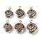 Electroplated Natural Spiral Shell Pendants, Shell Shape Charms, Golden, 15.5~19x12~14x8~9mm, Hole: 1.8mm