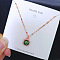Colorful Rhinestone Pendant Necklace Minimalist Style Fashion Jewelry