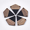 Resin & Walnut Wood Chandelier Components Links, Cone, Black, 28x26x3mm, Hole: 2mm