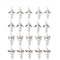 20Pcs 4 Style Angel Glass Pearl & Alloy Pendants, with Iron Findings, Antique Silver & Platinum, 33~34x18~22.5x8mm, Hole: 2.8~3.2mm, 5pcs/style