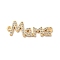 Mother's Day Brass Micro Pave Clear Cubic Zirconia Connector Charms, Cadmium Free & Nickel Free & Lead Free, Word Ma Ma Links, Real 18K Gold Plated, 11x33x2mm, Hole: 1.5mm