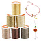 Pandahall 6Rolls 6 Colors Polyester Metallic Thread, Mixed Color, 1mm, about 7.66 Yards(7m)/roll