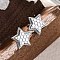 Brass Stud Earrings, Star, Real Platinum Plated, 11x11mm