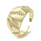 Brass Micro Pave Cubic Zirconia Open Cuff Ring, Cadmium Free & Lead Free, Real 16K Gold Plated, Inner Diameter: 18mm