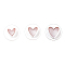 Plastic Cookie Fondant Stamper Set, Biscuit Cookie Stamp Impress, Round with Heart Pattern, White, 42~53mm, 3pcs/set