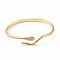 Green Cubic Zirconia Snake Wrap Open Cuff Bangle, Brass Jewelry for Women, Cadmium Free & Lead Free, Real 18K Gold Plated, Inner Diameter: 1-7/8x2-1/4 inch(4.7x5.7cm)