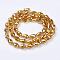Electroplate Glass Beads Strands, AB Color Plated, Faceted Teardrop, Dark Goldenrod, 15x10mm, Hole: 1mm, 46~48pcs/strand, 69~72cm