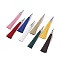 (Defective Closeout Sale: Metal Oxidation) Polyester Tassel Big Pendant Decorations, with Alloy Finding, Platinum, Mixed Color, 130x10x9mm, Hole: 1.5mm