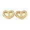 Brass Heart Linking Rings, Long-Lasting Plated, Lead Free & Cadmium Free, Rack Plating, Real 18K Gold Plated, 12x17x3.5mm, Hole: 6x2mm