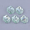 Transparent Acrylic Pendants, AB Color, Leaf, Aquamarine, 19x17x4~5mm, Hole: 1.2mm, about 1360pcs/500g