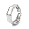 304 Stainless Steel Cuff Rings for Women, Stainless Steel Color, Adjustable, 6.5mm
