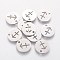 Non-Tarnish 304 Stainless Steel Charms, Flat Round with Constellation/Zodiac Sign, Sagittarius, 12x1mm, Hole: 1.5mm