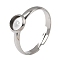 304 Stainless Steel Adjustable Ring Components, Round Pad Ring Settings, Stainless Steel Color, Tray: 6mm, 8mm, Inner Diameter: 19mm