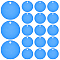 25Pcs Aluminum Pendants, Stamping Blank Tag, Flat Round, Blue, 40x1mm, Hole: 3.5mm