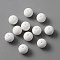 Silicone Beads, Round, White, 12x11mm, Hole: 2mm