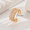 Luxury European American Double-layer Wheat Ear Open Ring for Women.