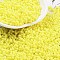 Baking Paint Glass Seed Beads, Peanut, Yellow, 2~2.5x4x2mm, Hole: 0.8mm, about 15000pcs/pound