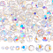 200Pcs 4 Styles Electroplate Glass Beads, AB Color, Faceted, Round, Clear AB, 4~9.5mm, Hole: 1~1.6mm, 50pcs/style
