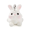 Opaque Resin Pendants, Animal Charms with Platinum Plated Iron Loops, Rabbit, 17.5x10.5x13mm, Hole: 1.8mm