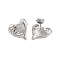 Non-Tarnish 304 Stainless Steel Earrings, Heart, Stainless Steel Color, 17x18mm