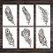 6Pcs 6 Styles Plastic Painting Stencils, Drawing Template, for DIY Scrapbooking, Feather, White, 26x17.8x0.2cm, 1pc/style