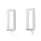 201 Stainless Steel Stud Earring Findings, with Vertical Loop and 316 Stainless Steel Pin, Rectangle, 925 Sterling Silver Plated, 22x8mm, Hole: 1mm, Pin: 0.7mm