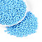 Baking Paint Glass Seed Beads, Barrel, Deep Sky Blue, 4~4.5x3~3.5mm, Hole: 0.8~0.9mm, about 6080pcs/pound