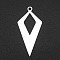 Tarnish Resistant 201 Stainless Steel Open Back Bezel Pendants, For DIY UV Resin, Epoxy Resin, Pressed Flower Jewelry, Rhombus, Laser Cut, Stainless Steel Color, 15x6.5x1mm, Hole: 1.6mm